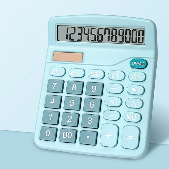 XIAOLE Basic Standard Calculators,Small Digital Desktop Calculator,With 9-Digit Lcd Display, Battery Solar Power Smart Calculator,For Children'S School Office Standard Functions,Blue