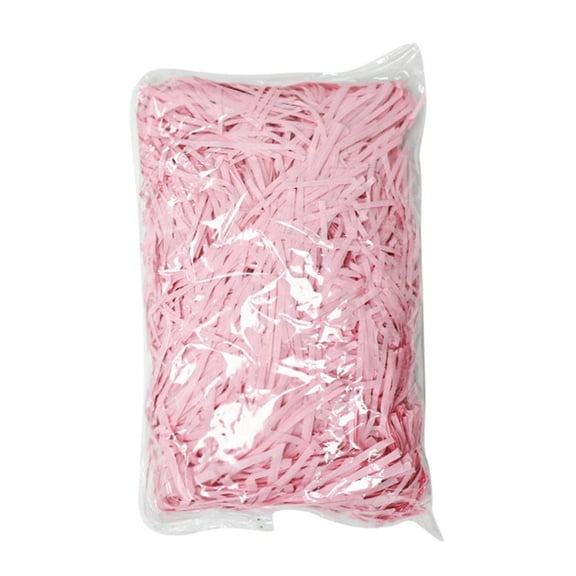 XIAOLE Basket Grass, Christmas Wedding Eastergift Box Wrapping Packing Filling ,Recyclable Diy Craft Basket Shred Confetti Raffia Paper Filler Party Decoration (100g 3.53oz )Pink