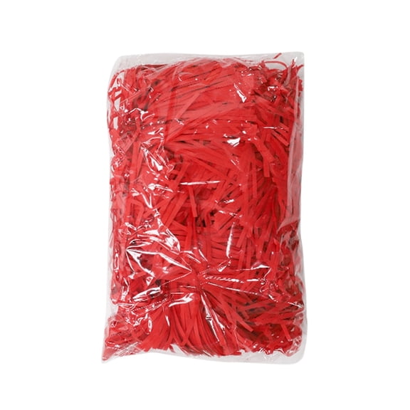 XIAOLE Basket Grass,Crinkle Cut Tissue Paper, Recyclable DIY Craft Shred Confetti Raffia Paper Filler, For Easter Wedding Christmas Gift Box Wrapping Packing Filling (100g 3.53oz) Red