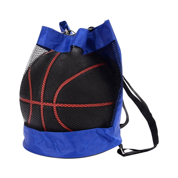 XIAOLE Basketball Bag Basketball Backpack Single Ball Mesh Storage Sling Sackpack For Volleyball Soccer Rugby Football Equipment, Sport Bag Organizer For Gym Pool Beach & Travel (Blue)
