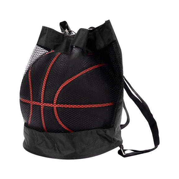 XIAOLE Basketball Bag Basketball Backpack Single Ball Mesh Storage Sling Sackpack For Volleyball Soccer Rugby Football Equipment, Sport Bag Organizer For Gym Pool Beach & Travel (Black)