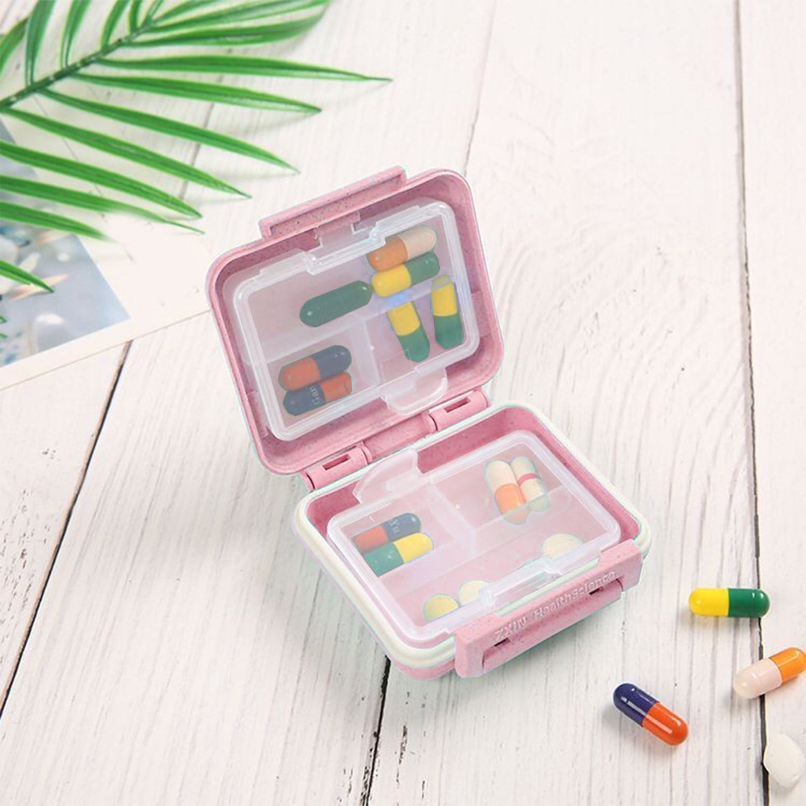XIAOLE Daily Pill Organizer, 6 Compartments Portable Moisture Proof