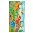 thumbnail image 1 of XIAOLE Dinosaur Beach Towel, Microfiber Quick Dry Lightweight Sand Free Microfiber Suede Kids Beach Towels, Cute Cartoon Funny Dino Big Towels, Travel Swimming Decor, 31.5x 63.0In, 1 of 5