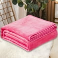 thumbnail image 1 of XIAOLE Flannel Fleece Blanket , Coral Velvet Conditioning Blanket, All Season Super Soft Cozy Blanket For Bed Or Couch, Aviation Leg Blanket, Winter Warm Blanket, (150x200cm, Rose Red ), 1 of 8