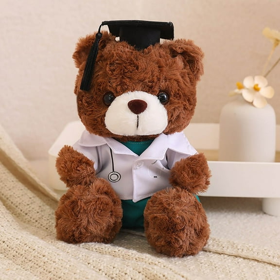 XIAOLE Graduation Doctoral Nurse Doctor Bear Stuffed Animal Teddy Bear, Doctor Uniform And Graduation Cap Teddy Bea Gifts For Med School Students Student Souvenir