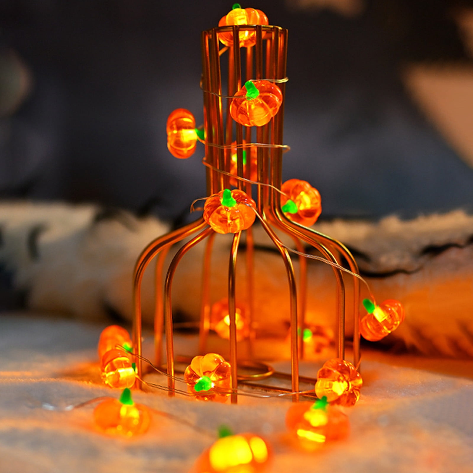 XIAOLE Halloween Lights 3D Jack-o-Lantern, 7.2Ft 20 LEDs Pumpkin String ...