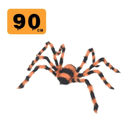 XIAOLE Halloween Spider Decorations, Realistic Colorful Hairy Giant Spider in Different Size, Scary Fake Spider Props Halloween Yard Outdoor Indoor Decorations Party Decor (Orange)