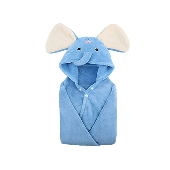 XIAOLE Hooded Towel for Kids, 28 x 55 Inch Large Size Kids Bath Towel, Ultra Soft Hooded Towel Wrap for Boys Girls, Highly Absorbent Bathrobe Blanket Gifts for Toddlers Shower (Blue)