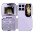 thumbnail image 1 of XIAOLE I17 Pro Mini Flip Mobile Phone, Foldable Cell Phone With Fm Radio Magic Voice Speed Dial Vibration, 2 Sim Card Small Display Foldable Cell Phone, Gift For Father'S Day/Mother'S Day， Purple, 1 of 8