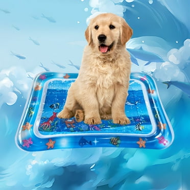 XIAOLE Inflatable Tummy Mat, Premium Baby Water Play Mat For Infants And Toddlers Kids, 68x50cm, Pet Inflatable Shark Patting Water Pad,Toys For 3 To 24 Months Kids, With Gas Pump