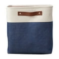 thumbnail image 1 of XIAOLE Large Storage Baskets With Handles, Fabric Storage Bins For Organizing Clothes Toys Books, Canvas Storage Bin For Office Bedroom Closet Nursery Laundry Storag, 11x11x11in, Blue, 1 of 6
