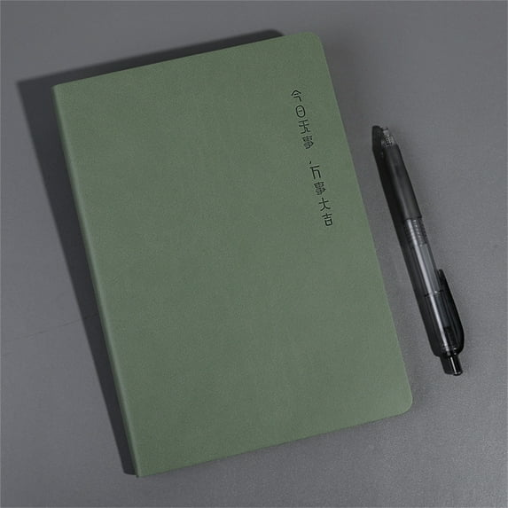 XIAOLE New Soft Face Notebook,Office Supplies Student Homebook ,A5 Vintage Leather Travel Journal Notebook,80 Pages,14.5x21x1.5cm ,Gifts For Chool Students Teacher,Army Green