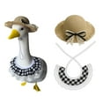 thumbnail image 1 of XIAOLE Porch Goose Outfits,Wreath Grass Hat Set Clothes For Yard Goose Statue, Lawn Goose Outfit, Countryside Goose Clothes, Garden Decor Outdoor Patio Yard Lawn Art Decoration (White), 1 of 9