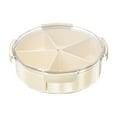 thumbnail image 1 of XIAOLE Round Divided Serving Tray with Lids, 5-compartment Snackle Box Container, Vegetable Fruits Tray Fresh-keeping Box, Candy Nuts Snack Party Appetizer Tray, Cream White, 1 of 6