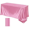 thumbnail image 1 of XIAOLE Satin Tablecloth, 102 x 58 Inch Overlay Satin Table Cover, Premium Rectangle Bright Silk Tablecloth, Smooth Fabric Table Decoration for Wedding Banquet Party Table Decoration, 1 of 7