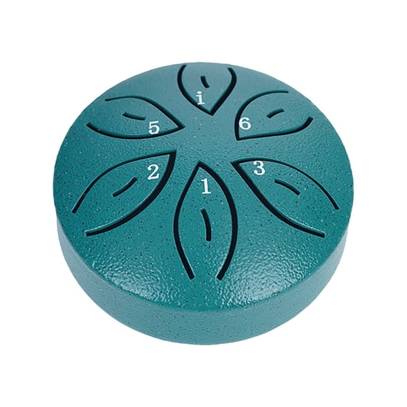 XIAOLE Steel Tongue Drums 3 Inch 6 Note Steel Tongue Drum, Musical Instruments Hand Drums with 1 Mallet and Storage Drum Bag, Handpan Drum Note Sticks for Meditation Sound Healing (Green)