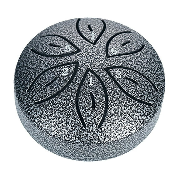 XIAOLE Steel Tongue Drums 3 Inch 6 Note Steel Tongue Drum, Musical Instruments Hand Drums with 1 Mallet and Storage Drum Bag, Handpan Drum Note Sticks for Meditation Sound Healing (Gray)