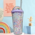 thumbnail image 1 of XIAOLE Summer Colorful Bubble Straw Cup Girl Heart Students High Value Water Cup Summer Cold Drinks Fruit Punch Portable Plastic Cups, 1 of 7