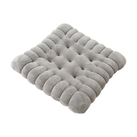 XIAOLE Tufted Corduroy Floor Cushion Square Seat Pillows, 15.7'' x 15.7" Thicken Floor Sitting Mat, Seating Meditation Cushions Pillow for Yoga Living Room Tatami Balcony (Gray)