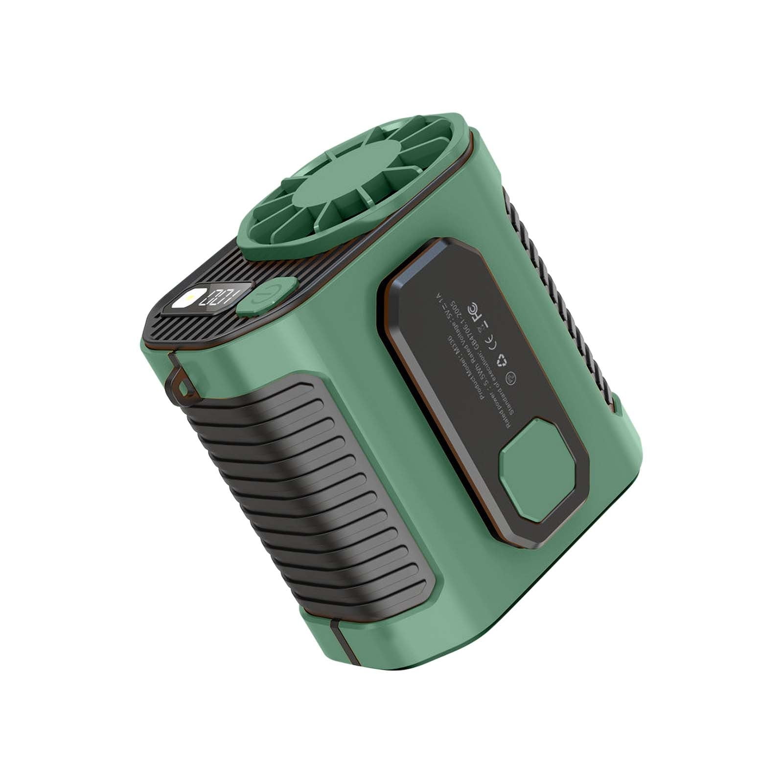 XIAOLE USB Rechargeable Waist Clip Fan, Portable Neck Fan with 5000mAh