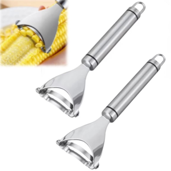 XIAOLONG 2PCS Corn Peeler, Stripper Corn Cob Stripper Tool,Stainless Steel Planer Cutter Thresher Peeler