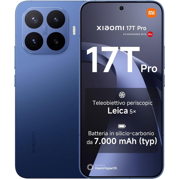 XIAOMI 17T PRO Ai 5G (Compatible with Tmobile Mint Tello & Global) (1024GB + 12GB) NFC Global ROM Unlocked 50MP Triple Pro Leica Cam eSIM 6.83" 144Mhz Model 2506BPN68G Liberado (Deep Blue)