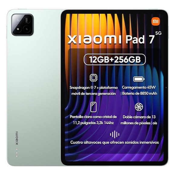 XIAOMI Pad 7 Ai WiFi Version Global No Calls or Text 11.2 inches 3.2K 144Hz 8850mAh Bluetooth 5.4 Four Speakers 13 Mp Model 2410CRP4CG Green, 256GB + 12GB