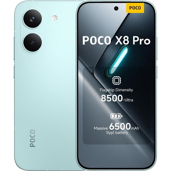 XIAOMI Poco X8 PRO 5G Ai Compatible with Tmobile Mint Tello & Global 512GB + 12GB 6.59" 50MP Gamers Phone NFC Dual sim Unlocked Model 2511FPC34G Liberado Mint Green