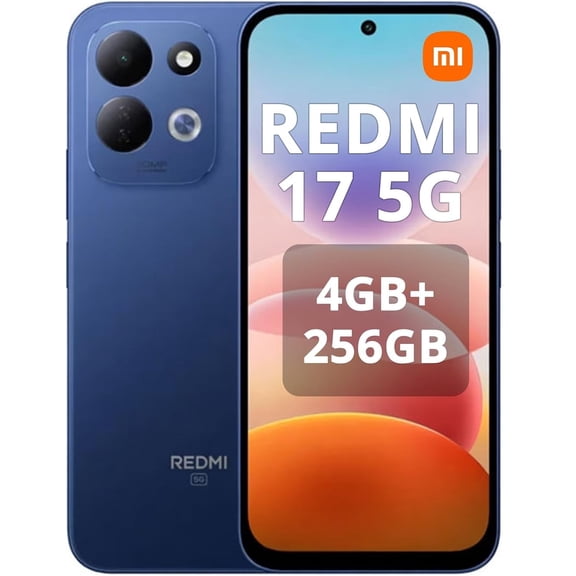 XIAOMI Redmi 17 5G NFC (Compatible with Tmobile Tello Mint & Global) (256GB + 4GB) Unlocked Dual SIM 6.9" 50MP Model 26062RN92G Dual Video (Deep Blue)