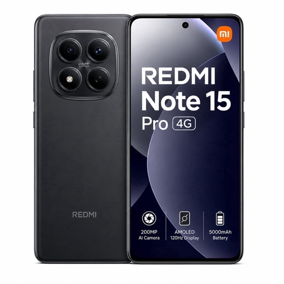 Redmi Note 15 Pro 4G 512GB ROM 12GB RAM Dual SIM GSM Unlocked - Black