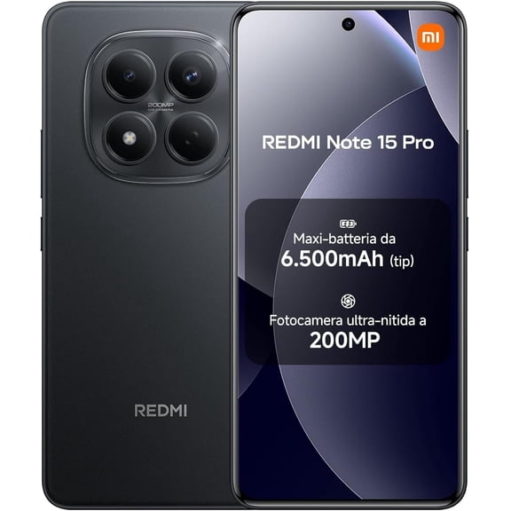 XIAOMI Redmi Note 15 Pro 4G LTE Ai for Tmobile Mint Tello & Global 256GB + 8GB 6.77" 120Hz 200MP AI Camera Model 25100RA69G Unlocked Dual Sim Liberado Black