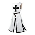 thumbnail image 1 of XIAONU Adults Knight Tunic Cross Embellished Belted Robe Historical Event Tunics, 1 of 3