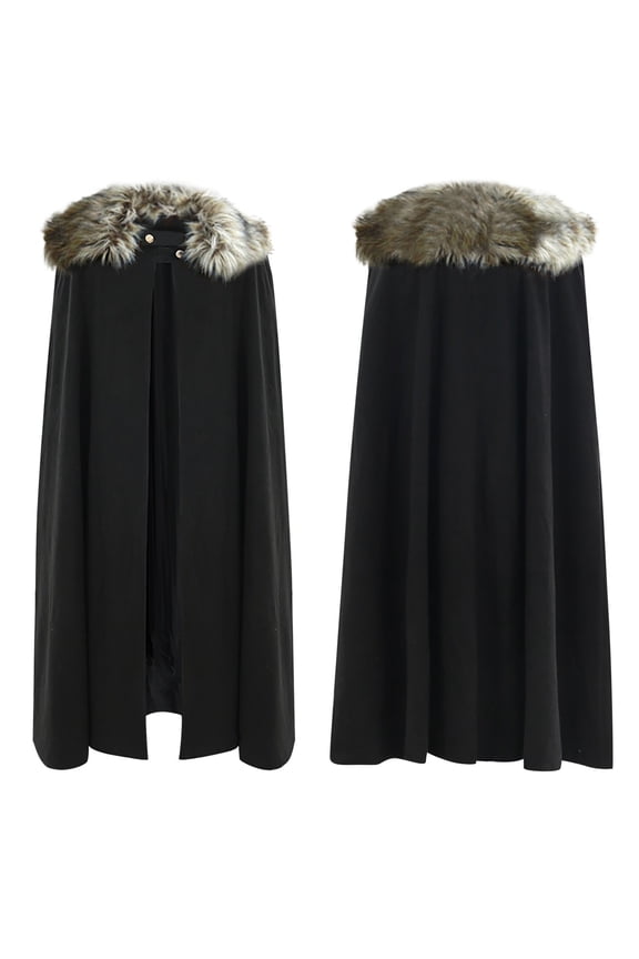 Adults Solid Trimmed Cape Open Front Full Length Cloak Dramatic Themed Event Capes