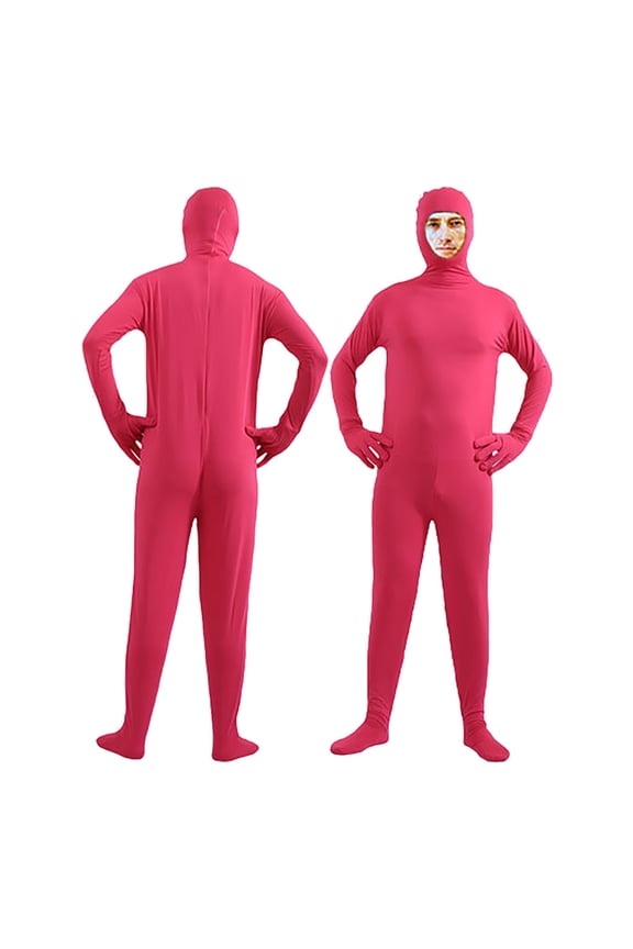 Adults Solid Full Body Suit Open Face Hooded Bodysuit Stretchy Performance Suits