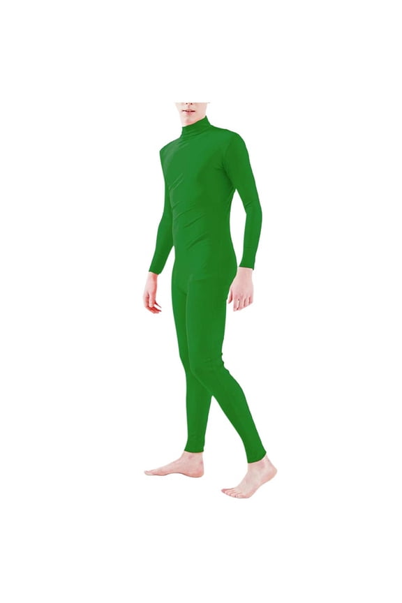 Adults Solid Full Bodysuit Slim Fit Neck Unitard Performance Stage Bodysuits