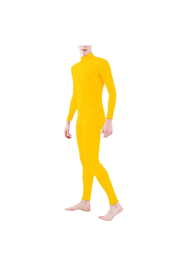 Adults Solid Full Bodysuit Slim Fit Neck Unitard Performance Stage Bodysuits