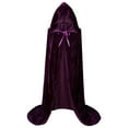 thumbnail image 1 of XIAONU Adults Velvety Hooded Cloak Self Tie Detail Cape Holiday Event Cloaks, 1 of 2