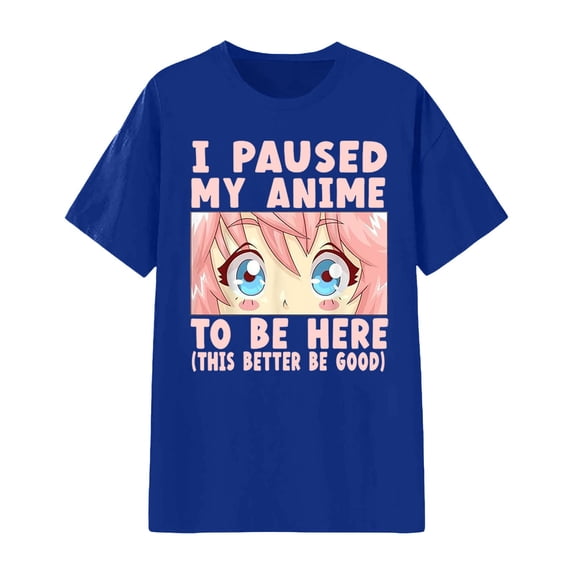 XIAONU Anime Print T Shirt for Men Short Sleeve Crewneck Graphic Tee Lightweight Casual Otaku Fan Tees