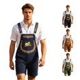 thumbnail image 1 of XIAONU Print Short Overalls for Men Adjustable Straps Casual Wear Overalls, 1 of 4