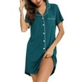thumbnail image 1 of XIAONU Button-Front Nightshirt for Women Relaxing Short-Sleeve Pajamas Comfortable Casual Bedroom Nights Sleepdress, 1 of 4