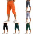 thumbnail image 1 of XIAONU Cargo Capri Pants for Men Button Closure Multi Pockets Casual Trousers, 1 of 8