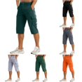thumbnail image 1 of XIAONU Cargo Capri Pants for Men Button Closure Multi Pockets Casual Trousers, 1 of 8