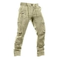 thumbnail image 1 of XIAONU Cargo Pants For Mens Stretchy Slim Fit Straight Pants Elastic Waist Drawstring Outdoor Workout Pants, 1 of 3