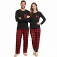 thumbnail image 1 of XIAONU Casual Checkered Pajama Set for Women With Long Sleeves and Full Length Pants Autumn Winter Cozy Homewear Set, 1 of 3
