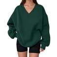 thumbnail image 1 of XIAONU Comfy Sweatshirt For Women Oversized V Neck Pullover Top Soft Casual Daily Sweatshirts, 1 of 5