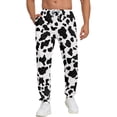 thumbnail image 1 of XIAONU Cow Spot Print Pants for Men Jogger Cut Side Pockets Daily Wear Trousers, 1 of 7