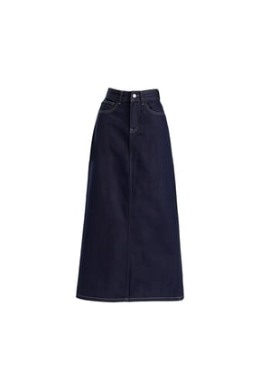 Denim Maxi Skirt For Women High Waist Straight Cut Casual Daily Long Skirt