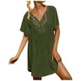 thumbnail image 1 of XIAONU Elegant Women's Lace Crochet V-Neck Beach Cover Up Dress For Swimwear And Resort Wear, 1 of 5