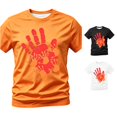 thumbnail image 1 of XIAONU Family Handprint Graphic Tee For Women Loose Crew Neck Tshirt Park Visit Top, 1 of 2