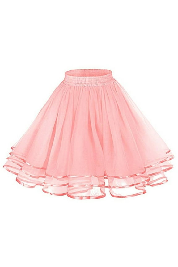 Flowy Tulle Skirt For Women Ruffled Layered Skirt Lightweight Retro Dance Skirts